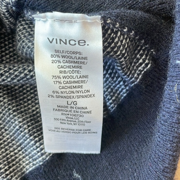 VINCE - Cashmere blend sweater - size L - Navy blue - Picture 4 of 5